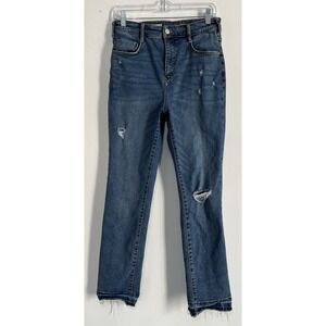 Anthropologie Pilcro Size 29 Jeans High Rise Cigarette Denim Raw Hem